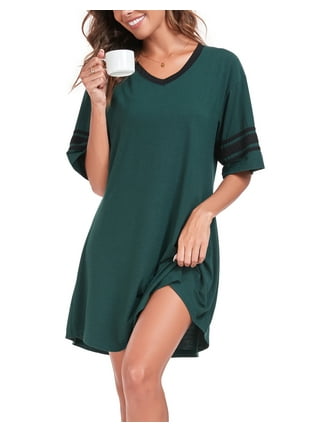 Women Short Sleeve Sleep Shirt Tee Pajama Top Dress T-shirt