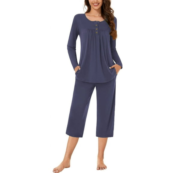DreamFish Women's Pajama Sets Long Sleeve Button Down Sleepwear Nightwear Soft Pjs Lounge Sets