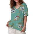 thumbnail image 1 of DreamFish Women's Plus Size Tops V Neck T Shirts Summer Short Sleeve Oversized Tees Casual Loose Fit Tunic, 1 of 5