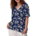 thumbnail image 1 of DreamFish Women's Plus Size Tops V Neck T Shirts Summer Short Sleeve Oversized Tees Casual Loose Fit Tunic, 1 of 6