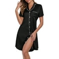 thumbnail image 1 of DreamFish Women's Summer Nightshirt Button Down Short Sleeve Sleepshirt Lightweight Nightgown Sleepwear (Slim Fit, Size Up for Relaxed Feel), 1 of 6