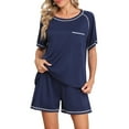 thumbnail image 1 of DreamFish Women's Summer Short Sleeve Top and Shorts Pajama Ladies Soft Pjs Lounge Set with Pockets, 1 of 5