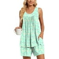 thumbnail image 1 of DreamFish Women's Summer Sleeveless Tank and Shorts Pajama Set with Pockets, 1 of 6