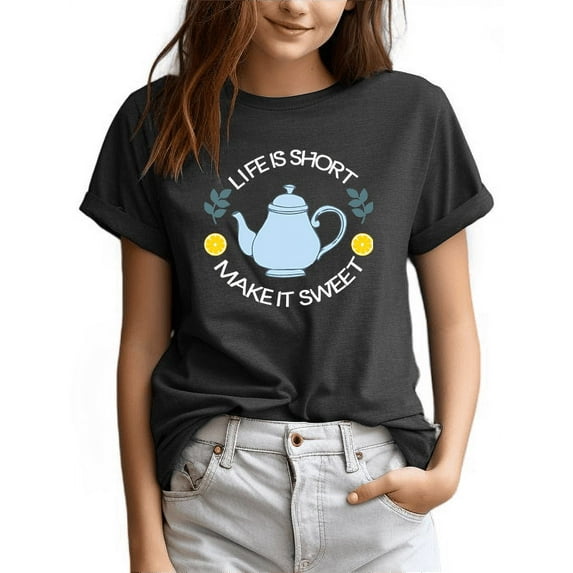DreamFish Women's Summer Trendy Crew Neck Short Sleeve T-shirt Fun 'Good Day to Read' Graphic Print Tee