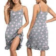 thumbnail image 1 of DreamFish Women's Sleepwear Nightgown Adjustable Spaghetti Strap Nightshirt Sleeveless Soft Loungewear with Ruffle Hem, 1 of 6