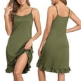thumbnail image 1 of DreamFish Women's Sleepwear Nightgown Adjustable Spaghetti Strap Nightshirt Sleeveless Soft Loungewear with Ruffle Hem, 1 of 6