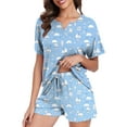 thumbnail image 1 of DreamFish Womens Pajama Sets 2 Piece Summer Ladies Short Sleeve Lounge Sleepwear with Pockets PJ Set, 1 of 6