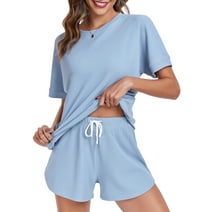 DreamFish Womens Pajama Sets Short Sleeve Top and Shorts Matching Lounge Set Loungewear Sweatsuit