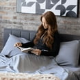 thumbnail image 1 of DreamFit® 100% Egyptian Cotton Sheet Set, DreamCool™ Collection - Gray - Split Head Queen, 1 of 4