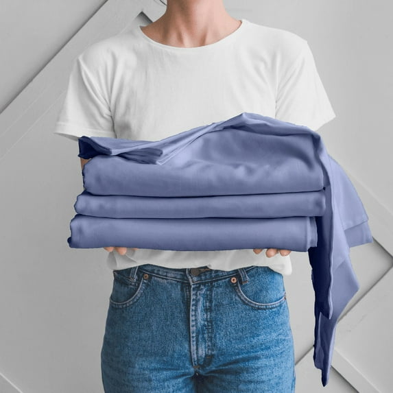 DreamFit® 100% Long Staple Cotton Sheet Set, DreamComfort™ Collection - Blue - King