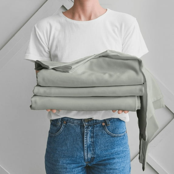 DreamFit® 100% Long Staple Cotton Sheet Set, DreamComfort™ Collection - Sage - King