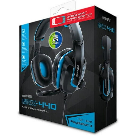 DreamGear DGPS4-6447 PS4 GRX-440 Game Headset - Boom Mic (Black/Blue) [New ]