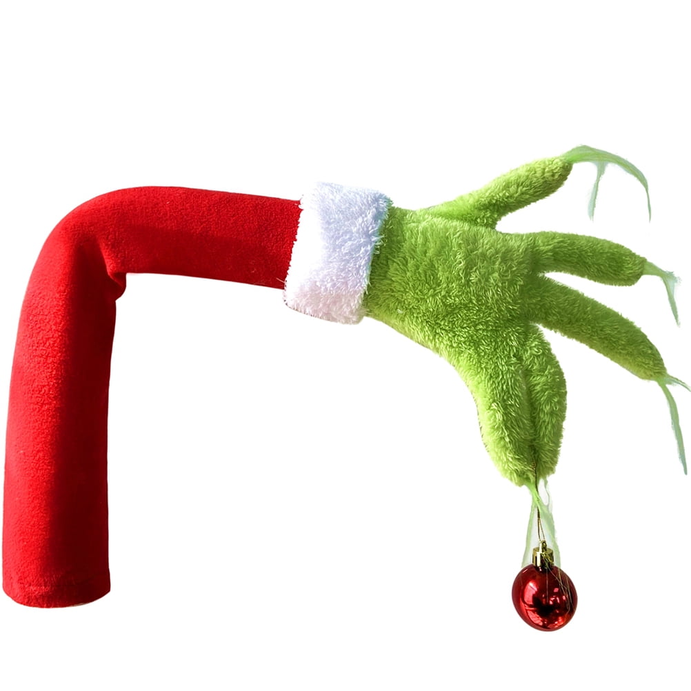 DreamHouse Large Grinch Elf Arm Christmas Tree Ornament, Merry Xmas