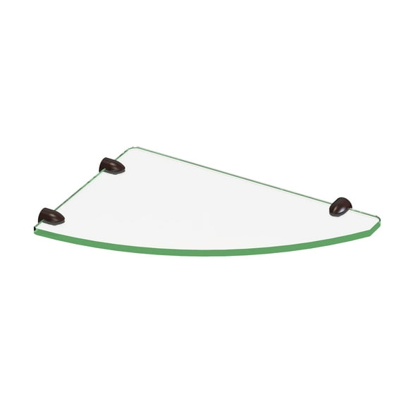 DreamLine 12 in. x 8 in. Corner Glass Shelf in Oil Rubbed Bronze