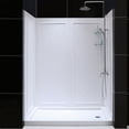 thumbnail image 1 of DreamLine 30 in. D x 60 in. W x 76 3/4 in. H Right Drain Acrylic Shower Base and QWALL-5 Backwall Kit In White, 1 of 12