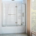 thumbnail image 1 of DreamLine Aqua 56-60 in. W x 58 in. H Frameless Hinged Tub Door with Extender Panel in Brushed Nickel, 1 of 8