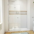 thumbnail image 1 of DreamLine Aqua-Q Fold 33 1/2 in. W x 72 in. H Frameless Bi-Fold Shower Door in Brushed Nickel, 1 of 6