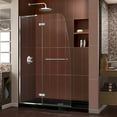 thumbnail image 1 of DreamLine Aqua Ultra 32 in. D x 60 in. W x 74 3/4 in. H Frameless Shower Door in Chrome and Center Drain Black Base Kit, 1 of 13