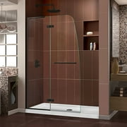 DreamLine Aqua Ultra 45 in. W x 72 in. H Frameless Hinged Shower Door in Satin Black