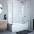 thumbnail image 1 of DreamLine Aqua Uno 56-60 in. W x 30 in. D x 58 in. H Frameless Hinged Tub Door with Return Panel in Brushed Nickel, 1 of 9