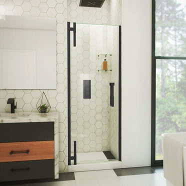 DreamLine Ascend 27 1/4-28 in. W x 72 in. H Frameless Pivot Shower Door in Satin Black
