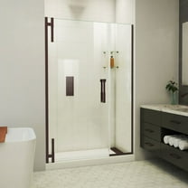 DreamLine Ascend 44 1/2 - 45 1/2 inch W x 72 inch H Frameless Pivot Shower Door in Oil Rubbed Bronze