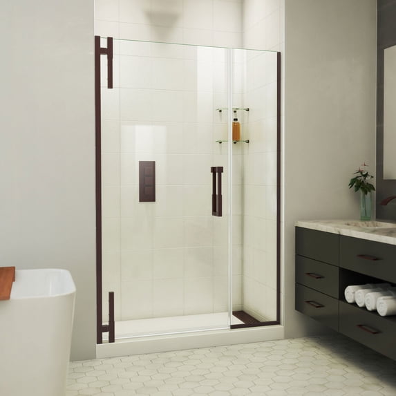 DreamLine Ascend 46 1/2-47 1/2 in. W x 72 in. H Frameless Pivot Shower Door in Oil Rubbed Bronze