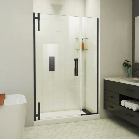 DreamLine Ascend 48 1/2-49 1/2 in. W x 72 in. H Frameless Pivot Shower Door in Satin Black