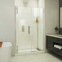 DreamLine Ascend 56 1/2-57 1/2 in. W x 72 in. H Frameless Pivot Shower Door in Brushed Nickel