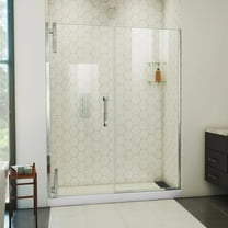 DreamLine Ascend 56 - 57 inch W x 72 inch H Frameless Pivot Shower Door in Chrome