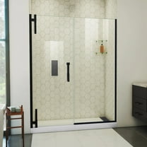 DreamLine Ascend 58 - 59 inch W x 72 inch H Frameless Pivot Shower Door in Matte Black