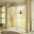 thumbnail image 1 of DreamLine Charisma 34 in. D x 60 in. W x 78 3/4 in. H Frameless Bypass Shower Door in Brushed Nickel with Center Drain White Base, 1 of 16