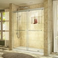 thumbnail image 1 of DreamLine Charisma 34 in. D x 60 in. W x 78 3/4 in. H Frameless Bypass Shower Door in Brushed Nickel with Right Drain White Base, 1 of 16