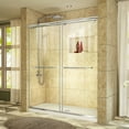 thumbnail image 1 of DreamLine Charisma 34 in. D x 60 in. W x 78 3/4 in. H Frameless Bypass Shower Door in Chrome with Center Drain White Base, 1 of 16