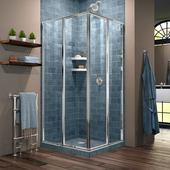 DreamLine Cornerview 34 1/2 in. D x 34 1/2 in. W x 72 in. H Framed Sliding Shower Enclosure in Chrome