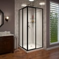 thumbnail image 1 of DreamLine Cornerview 36 in. D x 36 in. W Framed Sliding Shower Enclosure, Shower Base and Acrylic Backwall Kit in Satin Black, 1 of 16