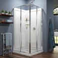 thumbnail image 1 of DreamLine Cornerview 36 in. D x 36 in. W x 76 3/4 in. H Framed Sliding Shower Enclosure in Chrome with White Base and Backwalls, 1 of 16