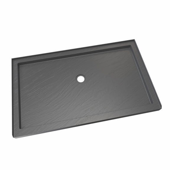 DreamLine DLT-1130600-T44 SlimLine 30" D x 60" W x 2 3/4" Center Drain Single Threshold Shower Base in Slate Gray