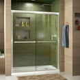thumbnail image 1 of DreamLine Duet 30 in. D x 60 in. W x 74 3/4 in. H Semi-Frameless Bypass Shower Door in Brushed Nickel and Right Drain White Base, 1 of 15