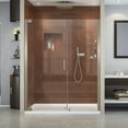 thumbnail image 1 of DreamLine Elegance 49 1/4 - 51 1/4 in. W x 72 in. H Frameless Pivot Shower Door in Brushed Nickel, 1 of 11