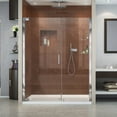 thumbnail image 1 of DreamLine Elegance 52 3/4 - 54 3/4 in. W x 72 in. H Frameless Pivot Shower Door in Chrome, 1 of 11