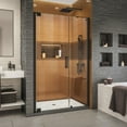 thumbnail image 1 of DreamLine Elegance-LS 46 1/2 - 48 1/2 in. W x 72 in. H Frameless Pivot Shower Door in Satin Black, 1 of 14