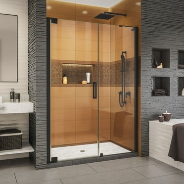 DreamLine Elegance-LS 49 - 51 in. W x 72 in. H Frameless Pivot Shower Door in Satin Black