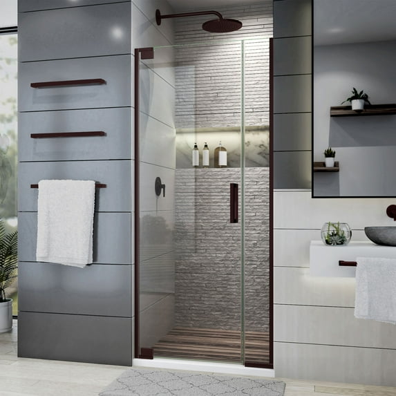 DreamLine Elegance Plus 30-30 3/4 in. W x 72 in. H Frameless Pivot Shower Door in Oil Rubbed Bronze