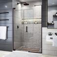 thumbnail image 1 of DreamLine Elegance Plus 46-46 3/4 in. W x 72 in. H Frameless Pivot Shower Door in Oil Rubbed Bronze, 1 of 7