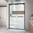 thumbnail image 1 of DreamLine Encore 32 in. D x 48 in. W x 78 3/4 in. H Bypass Shower Door in Satin Black and Center Drain White Base Kit, 1 of 18