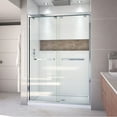 thumbnail image 1 of DreamLine Encore 32 in. D x 54 in. W x 78 3/4 in. H Bypass Shower Door in Chrome and Center Drain White Base Kit, 1 of 18