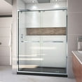 thumbnail image 1 of DreamLine Encore 32 in. D x 60 in. W x 78 3/4 in. H Bypass Shower Door in Chrome and Right Drain Black Base Kit, 1 of 18