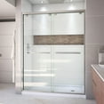 thumbnail image 1 of DreamLine Encore 34 in. D x 60 in. W x 78 3/4 in. H Bypass Shower Door in Brushed Nickel and Right Drain White Base Kit, 1 of 18