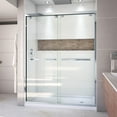 thumbnail image 1 of DreamLine Encore 34 in. D x 60 in. W x 78 3/4 in. H Bypass Shower Door in Chrome and Right Drain White Base Kit, 1 of 18